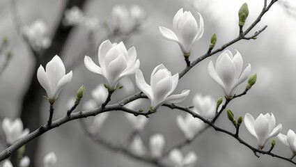 Black and white magnolia conveys feelings of sadness.