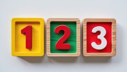 Toys Alphabet Blocks - 123 on a White Background Isolated