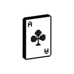 isometric Pixel card suits icon vector for 8 bit cards jack poker 