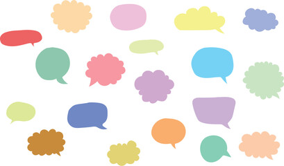 Vector design illustration of a chat box with multicolored speech bubbles.