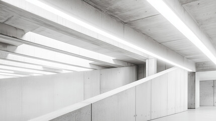 Fototapeta premium Minimalist architectural elegance in a serene white space, embodying simplicity and modern design.