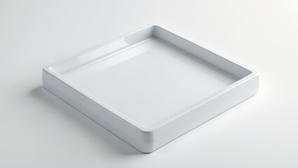 Blank acrylic block presented on a white background, viewed from above.