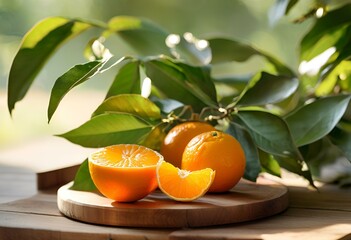 sliced orange on a white table