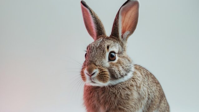 Hotot Domestic Rabbit in Front of a White Background