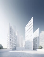 Naklejka premium architectural rendering of a modern building in a simple and clean geometry