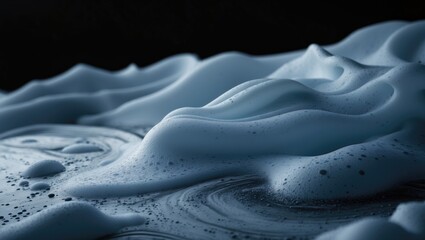 Obraz premium Soapy air. Close-up view. Vibrant hues of black. An angle. High resolution. Replica of a planet. Children's entertainment. Science fiction concept.