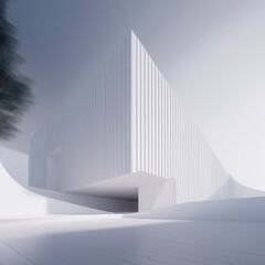 Fototapeta premium architectural rendering of a modern building in a simple and clean geometry