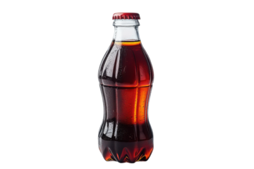 Classic glass cola bottle isolated on transparent background