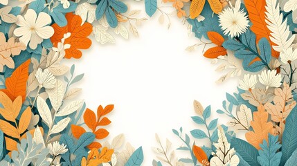 Obraz premium Colorful Papercraft Floral Frame