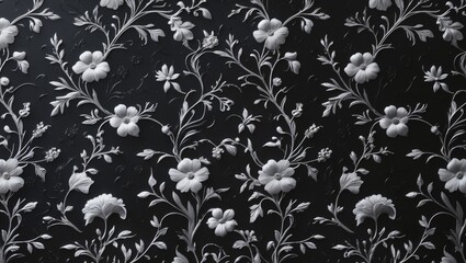 black floral design