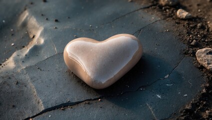 Obraz premium Stones shaped like hearts placed on the ground represent love, friendship, and compassion.
