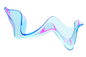 Futuristic blue and pink abstract form creating a dynamic wave design. 3d render