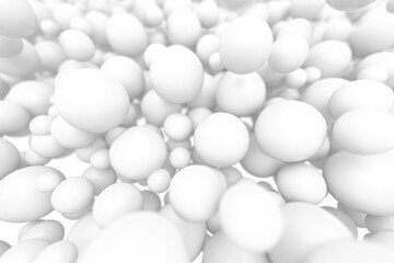 Abstract spheres cluster background for creative design and decoration. 3d render.