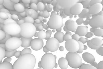 Abstract spheres floating in space for modern art and design concepts. 3d render