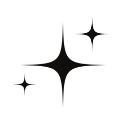 Shine and sparkle stars icon on a light background. Clean symbol.