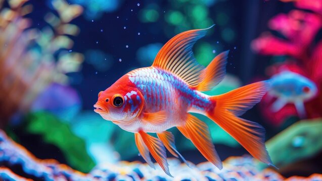 Freshwater aquarium fish pearl gourami.
