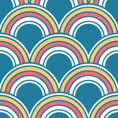 seamless pattern with colorful geometric shapes, vintage style, vector.