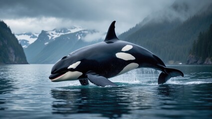 Fototapeta premium Friendly orca, killer whale