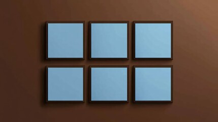 Blue Sticky Notes on Brown Background