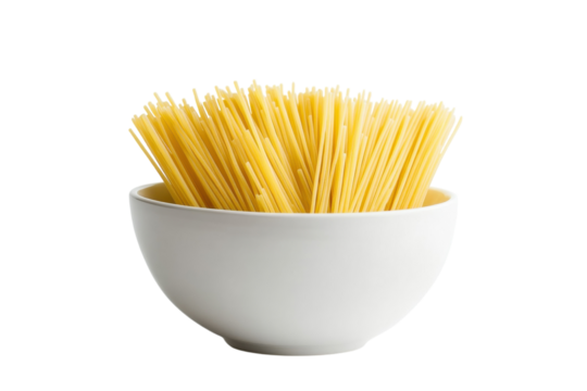 Bowl of spaghetti with tomato sauce isolated on transparent background