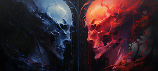 Obraz premium Melted demons art, ai generative