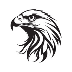 Fototapeta premium Powerful Black and White Eagle Head illustration