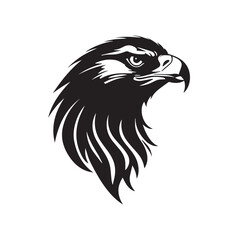 Powerful Black and White Eagle Head illustration