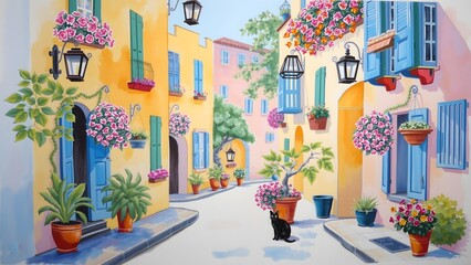 europe stree view with nice color and nice background