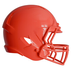 3D american football helmet side view red