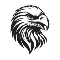 Obraz premium Powerful Black and White Eagle Head illustration