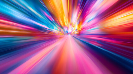 Obraz premium colorful lights, online web media, captured with motion blur, vibrant colors, abstract background