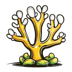 Obraz premium Coral Simple Vector Logo – High-Contrast 2D Flat Design Illustration