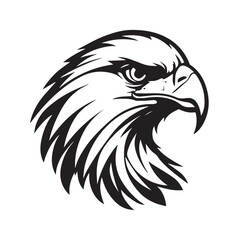 Obraz premium Powerful Black and White Eagle Head illustration