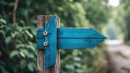 Follow the blue wooden direction.