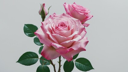 Fototapeta premium Isolated on a white background, a beautiful rose.