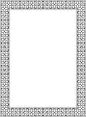 Vector black contour Chinese rectangle, frame. Square ornaments of oriental peoples, korea, taiwan, china, hong kong, indonesia