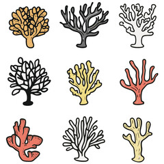 Naklejka premium Coral Simple Vector Logo – High-Contrast 2D Flat Design Illustration