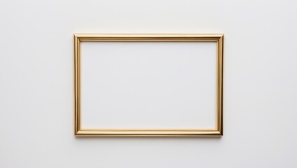 Gold picture frame on a white background.