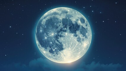 Obraz premium Full moon graphic featuring empty space for text