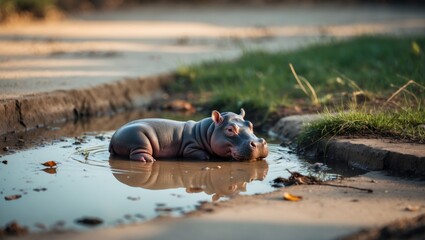 Baby hippos primarily spend their lives sleeping, but when they awaken, they run and bounce, which is the origin of their name and has generated considerable excitement among fans.