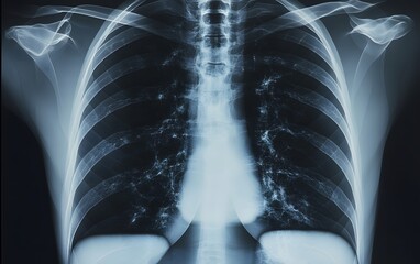 91. A chest X-ray showing signs of pleural thickening