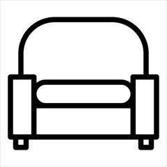 armchair line icon vector illustration isolated on white background