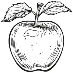 hand drawn apple