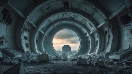 ruins of dome nuclear explosion