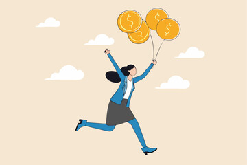 Bitcoin market risk, volatility and danger crypto currency price, challenge to success in bitcoin investment concept, smart businesswoman performing plates spinning with shiny bitcoin physical coins.