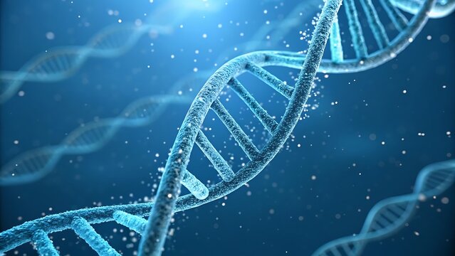 DNA double helix strand, genetic code, science background