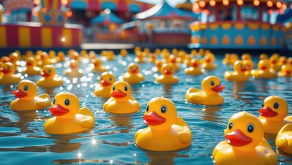 Rubber ducks in a fairground attraction.