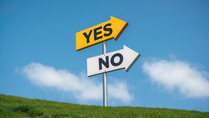 Obraz premium Signpost outdoors indicates Yes or No