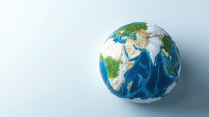 Fototapeta premium Silhouette of planet Earth on a white background with contour lines highlighting the oceans and continents . 