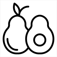 avocado line icon vector illustration isolated on white background